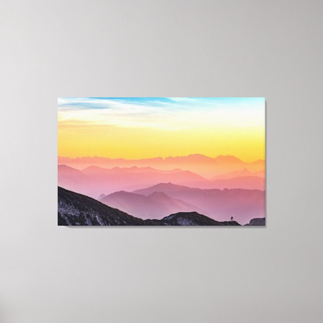 Mountain Landscape at Sunset Canvas Print (Front)