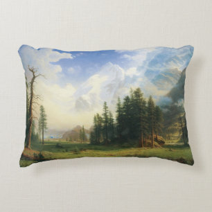 Mountain Landscape by Albert Bierstadt Decorative Pillow