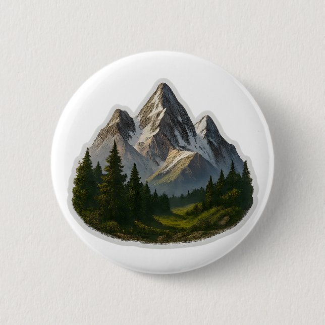 Mountain Landscape Design 2 Inch Round Button (Front)