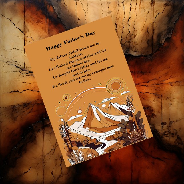 Mountain Landscape Forest Father's Day Short Poem Holiday Card (Mountain Landscape Forest Father's Day Short Poem Holiday Card)
