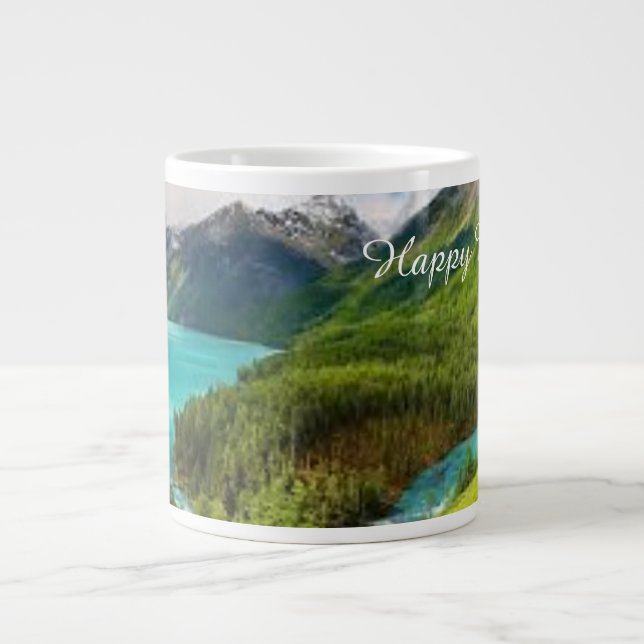 Mountain Landscape Happy Coffee Mug (Front)