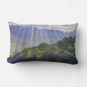Mountain Landscape in Switzerland (Serebriakova) Lumbar Pillow