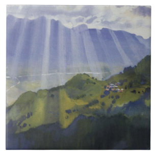 Mountain Landscape in Switzerland (Serebriakova) Tile