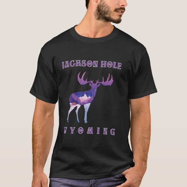 Mountain Landscape Inside A Moose Jackson Hole Wyo T-Shirt (Front)