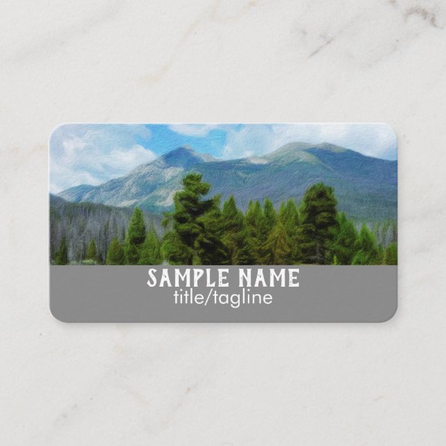 mountain landscape nature art custom business card (Front)