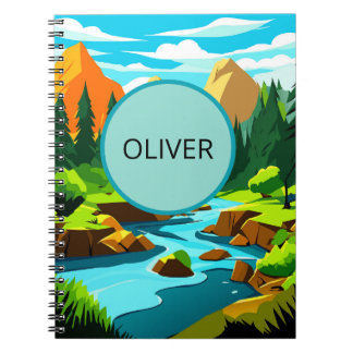 Mountain Landscape Notebook, Oliver Adventure Note Notebook