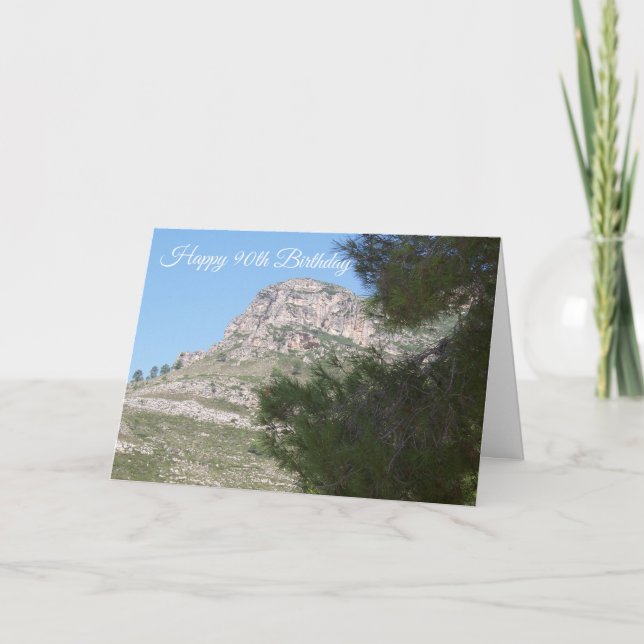 Mountain Landscape Personalised 90th Birthday Card (Front)
