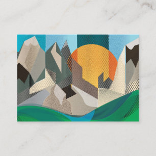 Mountain Landscape Retro Business Card