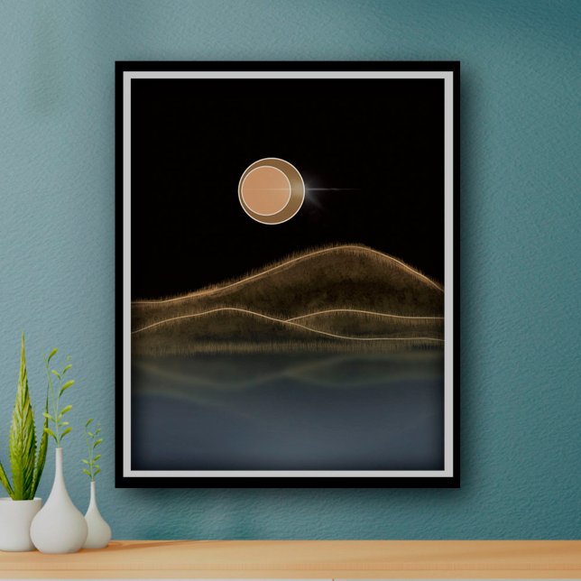 Mountain Landscape Retro Moonlight Poster (Creator Uploaded)