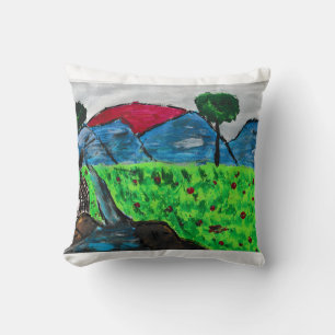 Mountain Landscape Throw Pillow
