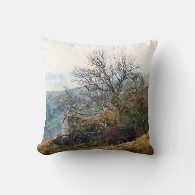 MOUNTAIN LANDSCAPE THROW PILLOW (Front)
