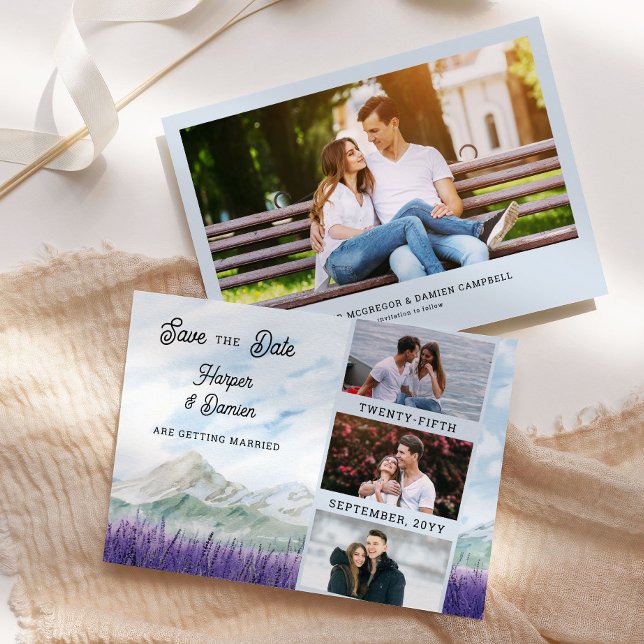 Mountain Lavender 4 Photo Wedding Save The Date (Photo Save the Date from my Mountain Lavender Wedding Collection)