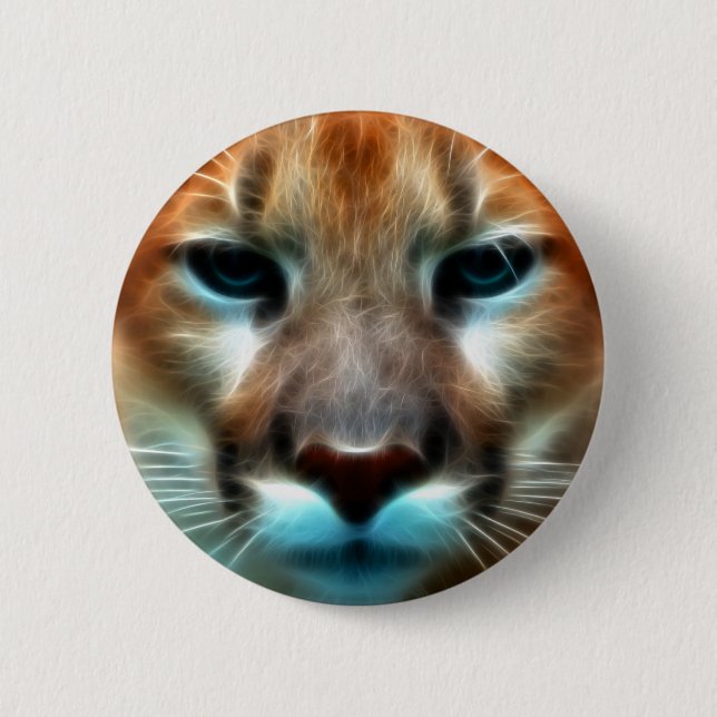 Mountain Lion 2 Inch Round Button (Front)