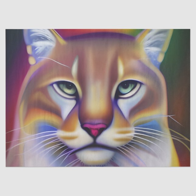 Mountain Lion Art  Tissue Paper (Front)
