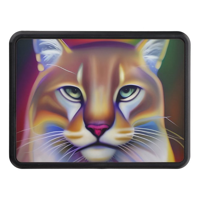 Mountain Lion Art Trailer Hitch Cover (Front)