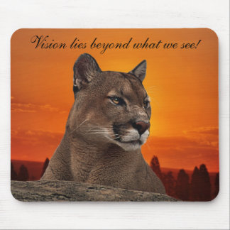 Mountain lion at sunset mouse pad