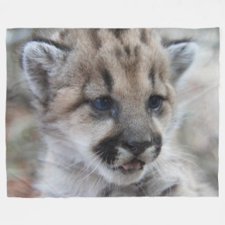 Mountain Lion Cub Fleece Blanket