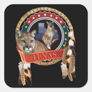 Mountain lion of Texas Square Sticker