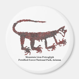 Mountain Lion Petroglyph Magnet