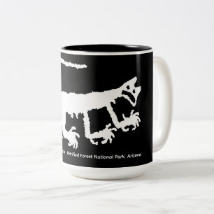 Mountain Lion Petroglyph Two-Tone Coffee Mug