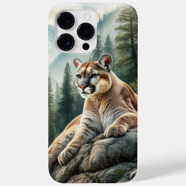 Mountain Lion Watercolor iPhone / iPad case (Back)