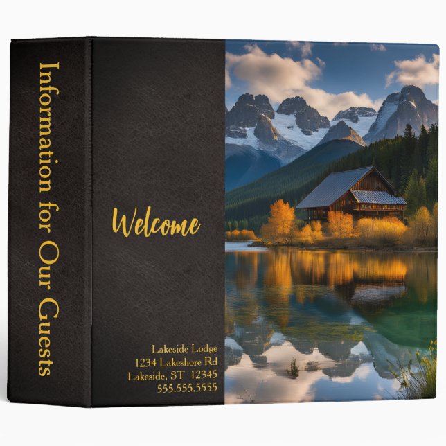 Mountain Lodge Vacation Rental Binder (Front/Spine)
