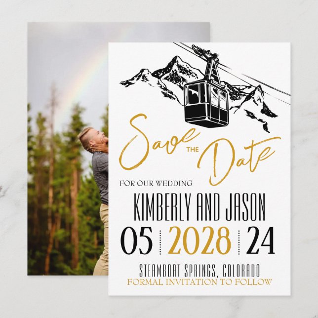 Mountain Love Gold Save The Date (Front/Back)