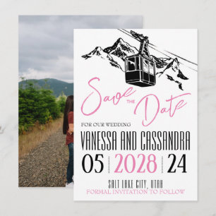 Mountain Love Pink Save The Date