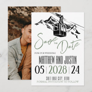 Mountain Love Sage Green Save The Date