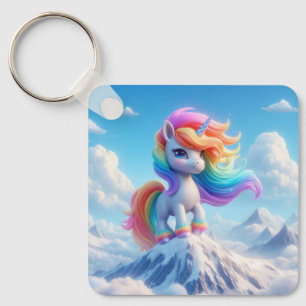 Mountain Magic Rainbow Unicorn Keychain