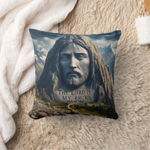 Mountain Majesty The Lord Is My Rock Throw Pillow