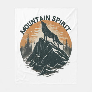 Mountain Majesty Wolf Howling on the Peak Fleece Blanket