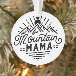 Mountain mama retro boho ornament