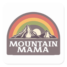 Mountain Mama Square Sticker 