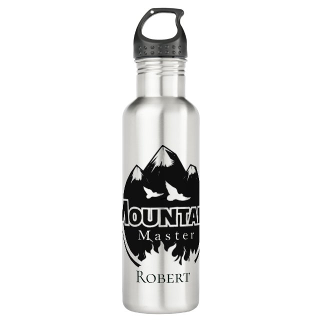 Mountain master, personalized hiker/biker  710 ml water bottle (Front)