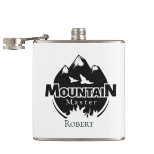 Mountain master, personalized hiker/biker hip flask