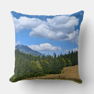 Mountain Meadow Landscape - Wild Nature Romania Throw Pillow