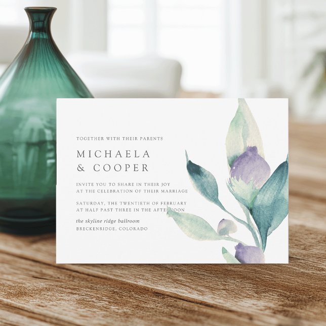 Mountain Meadow | Modern Minimalist Floral Wedding Invitation (Creator Uploaded)