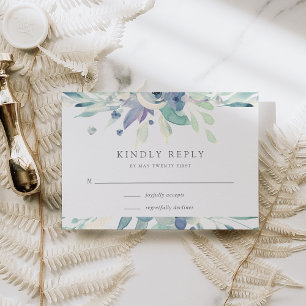 Mountain Meadow Watercolor Botanical Floral RSVP Card