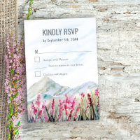 Mountain Meadow Watercolor Dusty Blue Vertical