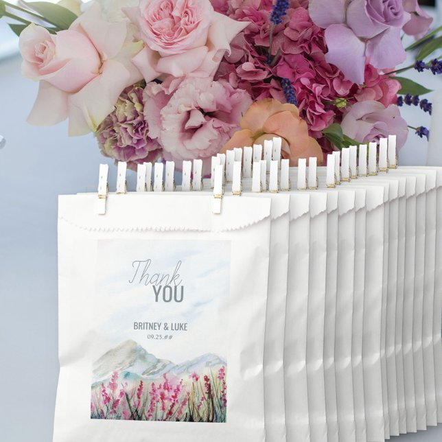 Mountain Meadow Watercolor Wedding Thank You Favour Bag (Creator Uploaded)
