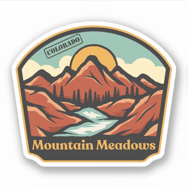 Mountain Meadows, Colorado Sticker (Front)