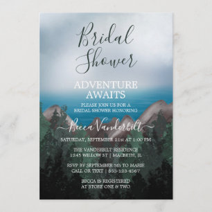 Mountain Meets Ocean Adventure Bridal Shower Invitation