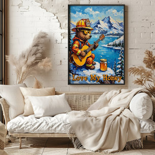 Mountain Melodies: Bear's Alpine Tune Poster