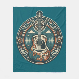 Mountain Melody Acoustic Guitar Crest Fleece Blank