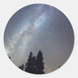 Mountain Milky Way Stary Night View Classic Round Sticker