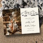 Mountain Minimalist Outdoor Wedding Save The Date Magnetic Invitation<br><div class="desc">Mountain Pine Tree Minimalist Outdoor Wedding Save the Date Magnetic Card. Celebrate your special day with this elegant and beautiful wedding invitation design to beautify your special occasion. All the texts are pre-arranged for you to personalize easily and quickly with your own details.</div>
