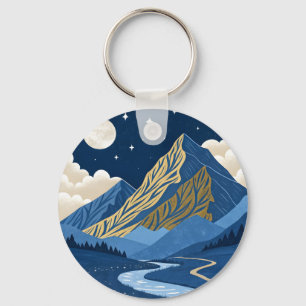 Mountain Moon Light Keychain