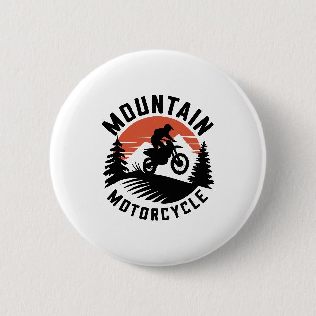Mountain Motorcycle 2 Inch Round Button (Front)