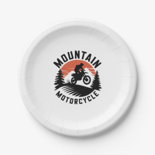 Mountain Motorcycle Paper Plate